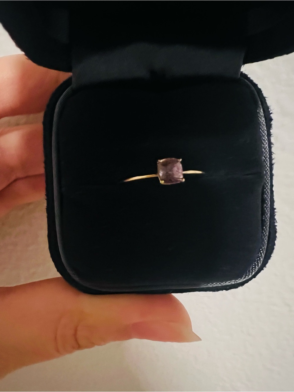 18K solid Gold Natural Purple Spinel Ring Size 6